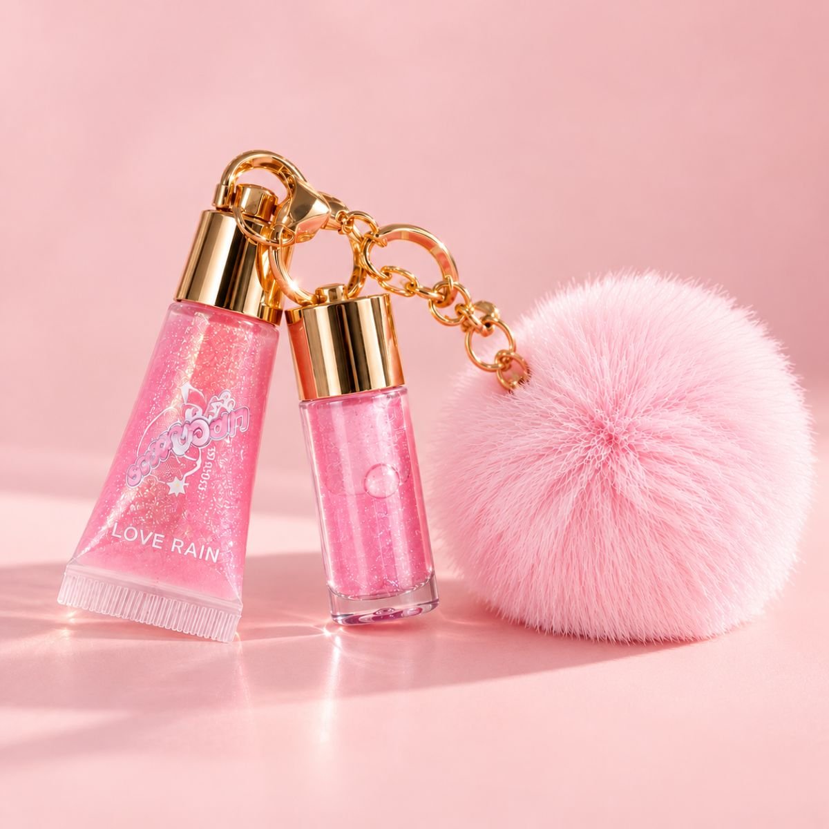 Kit Coração 02 Lip Gloss e Pompom - Love Rain - Imagem 3