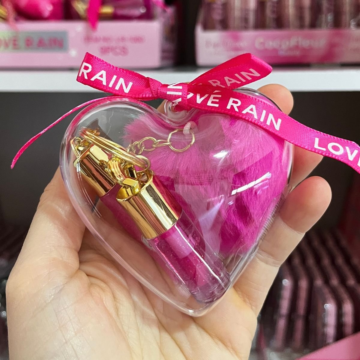 Kit Coração 02 Lip Gloss e Pompom - Love Rain - Imagem 5